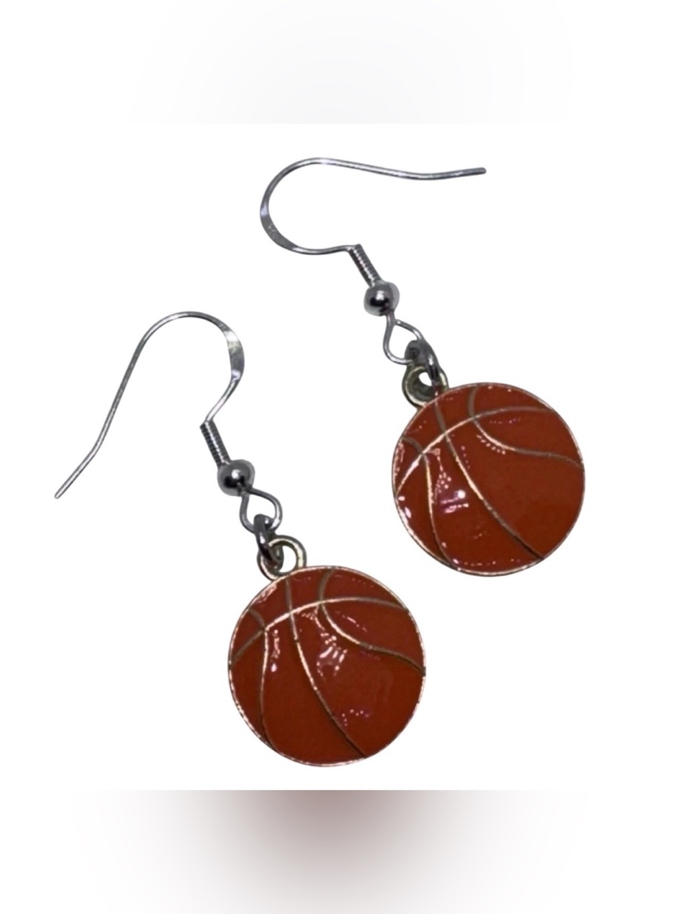 Basketball Shaped Charm Handmade Dangle/Fishhook Sports Earrings
